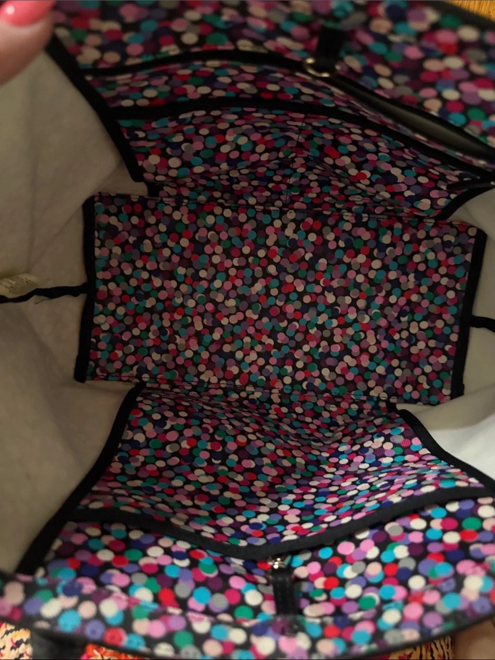 KATE SPADE Confetti Hawthorne Colorful Tote